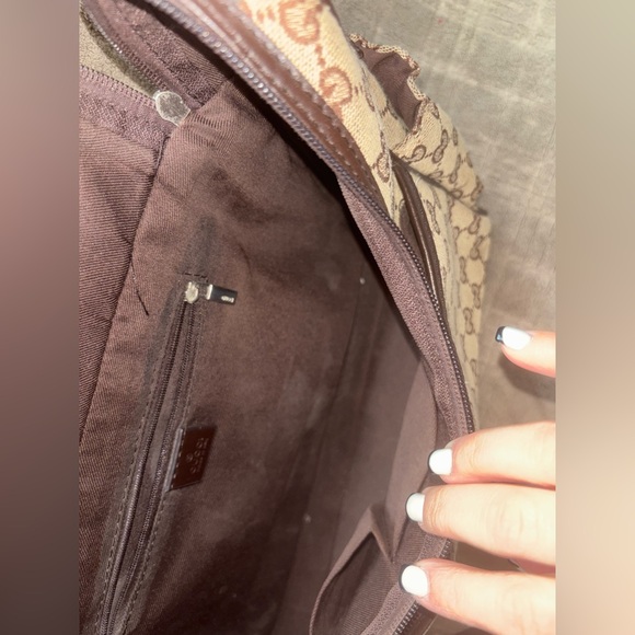 G Beige and Dark Brown Messenger /diaper bag - Picture 5 of 5